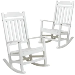 Flash Furniture Set Of 2 Winston All-Weather Faux Wood Rocking Chair -Flash Furniture Shop GUEST 47de8644 cb83 4ea5 9aa8 0fbc68dc1b22