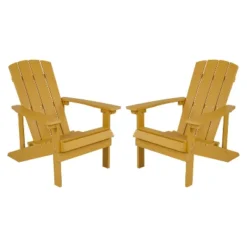Flash Furniture Set Of 2 Charlestown All-Weather Poly Resin Wood Adirondack Chairs -Flash Furniture Shop GUEST 47f55bce ae47 4cd5 9aa8 7f6d4eb3b8d3