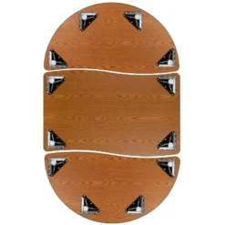 Flash Furniture 3 Piece 76" Oval Wave Flexible Grey Thermal Laminate Activity Table Set - Standard Height Adjustable Legs -Flash Furniture Shop GUEST 4870f193 65bf 417f b8f0 d0fc64ad1583