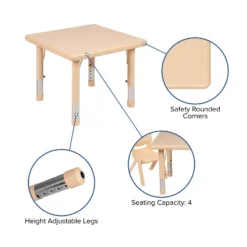 Flash Furniture 24" Square Plastic Height Adjustable Activity Table Set With 4 Chairs -Flash Furniture Shop GUEST 48cfab28 4951 49fe 885a 8bc8feb04f1a