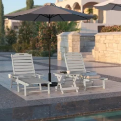 Flash Furniture Monterey Adjustable Adirondack Lounger With Cup Holder- All-Weather Indoor/Outdoor HDPE Lounge Chair -Flash Furniture Shop GUEST 4950b207 a641 461b 8fa6 79be890d07c9