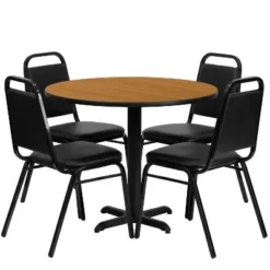 Flash Furniture 36'' Round Laminate Table Set With X-Base And 4 Trapezoidal Back Banquet Chairs -Flash Furniture Shop GUEST 497585ac afe5 4681 a2ad 80aa1fd14678