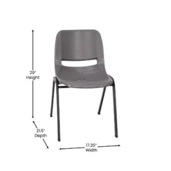 Flash Furniture HERCULES Series 661 Lb. Capacity Gray Ergonomic Shell Stack Chair With Black Frame And 16'' Seat Height, Set Of 5 -Flash Furniture Shop GUEST 49fbe1fa 22af 4fc7 82a7 6ab7fd9bc5ba