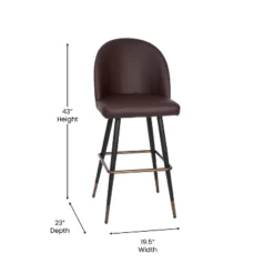 Flash Furniture Lyla Commercial Grade Modern Armless Barstools With Contoured Backrest, Steel Frame And Integrated Footrest - Set Of 2 -Flash Furniture Shop GUEST 4a79a203 23a0 4760 810a 0b0f9daaa63e