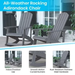 Flash Furniture Savannah Set Of 2 All-Weather Poly Resin Wood Adirondack Rocking Chairs With Cushions For Deck, Porch, And Patio -Flash Furniture Shop GUEST 4ba7e4dd 3a58 4bcb 9190 265bfacb398f