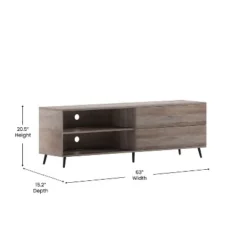 Flash Furniture Nelson 65" Mid Century Modern TV Stand For Up To 60" TV's With Adjustable Shelf And Storage Drawers -Flash Furniture Shop GUEST 4bfa500b 689a 4dcd beef 5aba4a4d647c