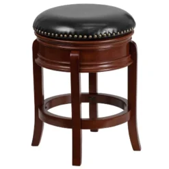 Flash Furniture 24'' High Backless Wood Counter Height Stool With Carved Apron And LeatherSoftSoft Swivel Seat -Flash Furniture Shop GUEST 4c4db986 990b 4fc1 82d3 d2f5a2cb9594