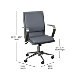 Flash Furniture James Mid-Back Designer Executive Upholstered Office Chair With Brushed Metal Base And Arms 22 Flash Furniture James Mid-Back Designer Executive Upholstered Office Chair With Brushed Metal Base And Arms -Flash Furniture Shop GUEST 4ca9e908 d065 4c11 b624 c4bfa2e090bd