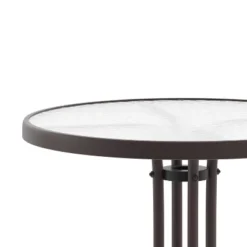 Flash Furniture Bellamy 23.75'' Round Tempered Glass Metal Table -Flash Furniture Shop GUEST 4ce1aed4 4ef9 4279 9d38 81c3d4a54399