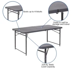 Flash Furniture 4-Foot Height Adjustable Bi-Fold Dark Gray Plastic Folding Table With Carrying Handle 14 Flash Furniture 4-Foot Height Adjustable Bi-Fold Dark Gray Plastic Folding Table With Carrying Handle -Flash Furniture Shop GUEST 4d44001d 69f5 485d 83b9 8fb045d2f65d