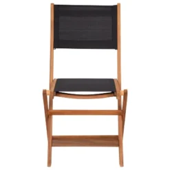 Flash Furniture 2PK All-Weather Acacia Wood Folding Bistro Chairs-Mesh Back/Seat-Natural/Black -Flash Furniture Shop GUEST 4e7133a2 7405 4518 9dd9 ddec5e5c3cea