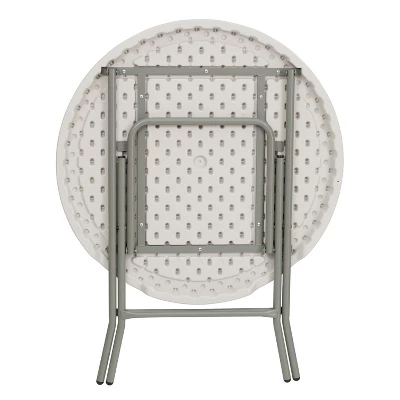 Flash Furniture 2.63-Foot Round Granite White Plastic Folding Table 7 Flash Furniture 2.63-Foot Round Granite White Plastic Folding Table - Image 7