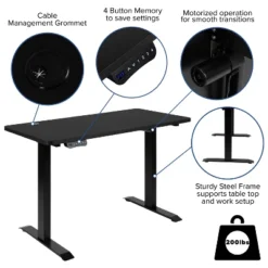 Flash Furniture Electric Height Adjustable Standing Desk - Table Top 48" Wide - 24" Deep -Flash Furniture Shop GUEST 4f833b3f 0047 4e36 b877 2d8616e35d01
