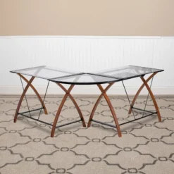 Glass L-Shape Desk With Pull-Out Keyboard Tray - Flash Furniture 9 Glass L-Shape Desk With Pull-Out Keyboard Tray - Flash Furniture -Flash Furniture Shop GUEST 5020610c 512e 49ca a10b e809fadbde83