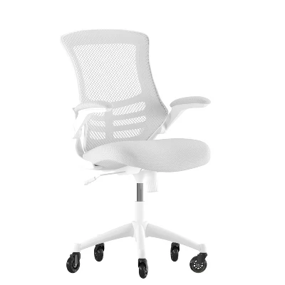 Flash Furniture Kelista Mid-Back Swivel Ergonomic Task Office Chair With Flip-Up Arms And Transparent Roller Wheels 12 Flash Furniture Kelista Mid-Back Swivel Ergonomic Task Office Chair With Flip-Up Arms And Transparent Roller Wheels - Image 12