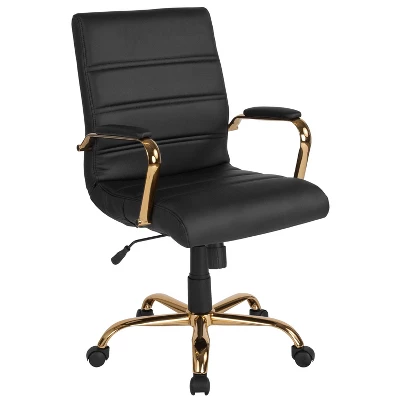 Flash Furniture Mid-Back Executive Swivel Office Chair With Metal Frame And Arms 10 Flash Furniture Mid-Back Executive Swivel Office Chair With Metal Frame And Arms - Image 10