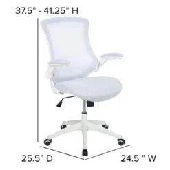 Flash Furniture Mid-Back White Mesh Swivel Ergonomic Task Office Chair With White Frame And Flip-Up Arms -Flash Furniture Shop GUEST 50c8f08f 49b7 4d9f 8607 cbf90be66fff