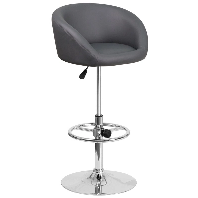 Flash Furniture Contemporary Adjustable Height Barstool With Barrel Back And Chrome Base 11 Flash Furniture Contemporary Adjustable Height Barstool With Barrel Back And Chrome Base - Image 11