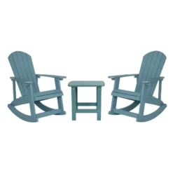 Flash Furniture Set Of 2 Savannah All-Weather Poly Resin Wood Adirondack Rocking Chairs With Side Table -Flash Furniture Shop GUEST 51df23fb 38e0 4e48 a0bb 9c8c8f2bcd3b