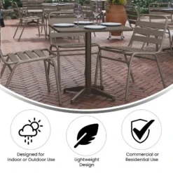 Flash Furniture Mellie 27.5'' Square Aluminum Indoor-Outdoor Table With Base -Flash Furniture Shop GUEST 51fa6eee e6e6 40c9 a7c7 8f8630564c56