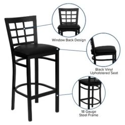Flash Furniture Black Window Back Metal Restaurant Barstool -Flash Furniture Shop GUEST 5226661c a372 4432 b561 203e36c2aa9b