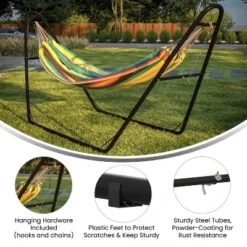 Flash Furniture All-Weather Heavy Duty Steel Hammock Stand For Hammocks 9-14 Feet Long - Black -Flash Furniture Shop GUEST 5240e777 6fda 4ab9 beb1 9484bbb3506a