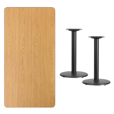 Flash Furniture 30'' X 60'' Rectangular Laminate Table Top With 18'' Round Table Height Bases 1 Flash Furniture 30'' X 60'' Rectangular Laminate Table Top With 18'' Round Table Height Bases