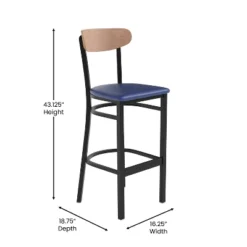 Flash Furniture Wright Commercial Grade Barstool With 500 LB. Capacity Steel Frame, Solid Wood Seat, And Boomerang Back -Flash Furniture Shop GUEST 5318b9b8 95da 4801 a2d7 d38462a22569