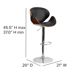 Flash Furniture Bentwood Adjustable Height Barstool With Curved Vinyl Seat And Back -Flash Furniture Shop GUEST 536896f7 0ee7 4600 8de1 ab8c341cb055