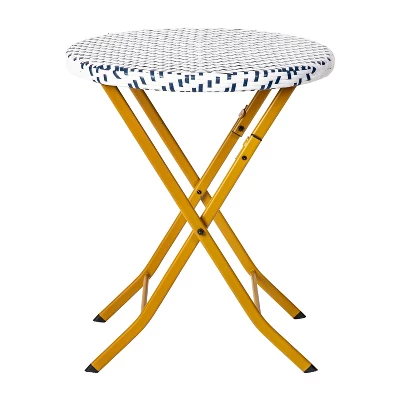 Flash Furniture Rouen Three Piece Folding French Bistro Set In PE Rattan With Metal Frames For Indoor And Outdoor Use 2 Flash Furniture Rouen Three Piece Folding French Bistro Set In PE Rattan With Metal Frames For Indoor And Outdoor Use - Image 2