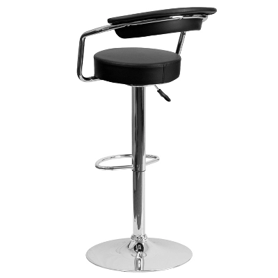 Flash Furniture Contemporary Vinyl Adjustable Height Barstool With Arms And Chrome Base 2 Flash Furniture Contemporary Vinyl Adjustable Height Barstool With Arms And Chrome Base - Image 2