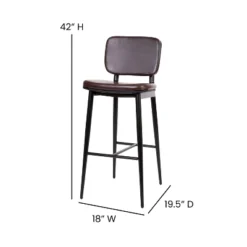 Flash Furniture Kenzie Commercial Grade Mid-Back Barstools - LeatherSoft Upholstery - Iron Frame With Integrated Footrest - Set Of 2 -Flash Furniture Shop GUEST 54701d3e 4917 4eb9 ba59 c308aaeea865