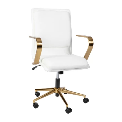 Flash Furniture James Mid-Back Designer Executive Upholstered Office Chair With Brushed Metal Base And Arms 17 Flash Furniture James Mid-Back Designer Executive Upholstered Office Chair With Brushed Metal Base And Arms - Image 17
