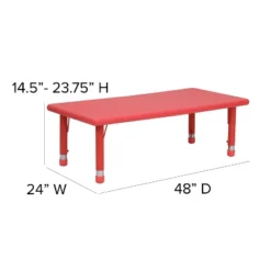 Flash Furniture 24"W X 48"L Rectangular Plastic Height Adjustable Activity Table Set With 4 Chairs -Flash Furniture Shop GUEST 54ba0eff d86e 4766 a6de 6fc3dc426c23