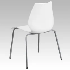 Flash Furniture HERCULES Series 770 Lb. Capacity White Stack Chair With Lumbar Support And Silver Frame -Flash Furniture Shop GUEST 55fb4b6e 04a7 4f5b a036 d06e5a07678b