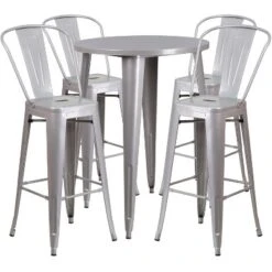 Flash Furniture Commercial Grade 30" Round Metal Indoor-Outdoor Bar Table Set With 4 Cafe Stools -Flash Furniture Shop GUEST 560508cc 8ffb 48a0 85cb d59b19b911b2