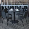 Flash Furniture 36'' Round Laminate Table Set With X-Base And 4 Trapezoidal Back Banquet Chairs
