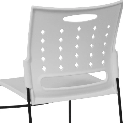 Flash Furniture HERCULES Series 881 Lb. Capacity White Sled Base Stack Chair With Air-Vent Back 5 Flash Furniture HERCULES Series 881 Lb. Capacity White Sled Base Stack Chair With Air-Vent Back - Image 5