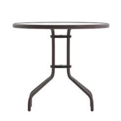 Flash Furniture Bellamy 31.5'' Round Tempered Glass Metal Table -Flash Furniture Shop GUEST 581c40a9 3f63 49f2 935e b6a9f8bae45b