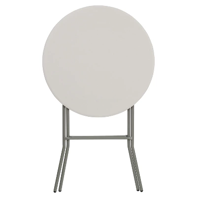 Flash Furniture 2.63-Foot Round Granite White Plastic Bar Height Folding Table 4 Flash Furniture 2.63-Foot Round Granite White Plastic Bar Height Folding Table - Image 4