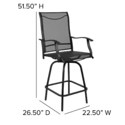 Flash Furniture Valerie Patio Bar Height Stools Set Of 2, All-Weather Textilene Swivel Patio Stools And Deck Chairs With High Back & Armrests -Flash Furniture Shop GUEST 592059d1 81bc 43e2 9d37 f8f5d375b30e