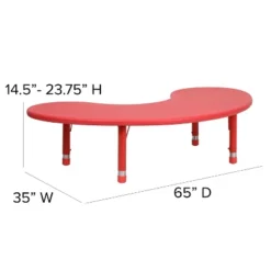 Flash Furniture 35"W X 65"L Half-Moon Plastic Height Adjustable Activity Table -Flash Furniture Shop GUEST 595712a0 3678 431e ada6 f18d62b22295