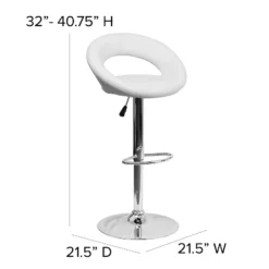 Flash Furniture Contemporary Vinyl Rounded Orbit-Style Back Adjustable Height Barstool With Chrome Base -Flash Furniture Shop GUEST 599d099e 3265 45a3 afe0 0d1fa638db82