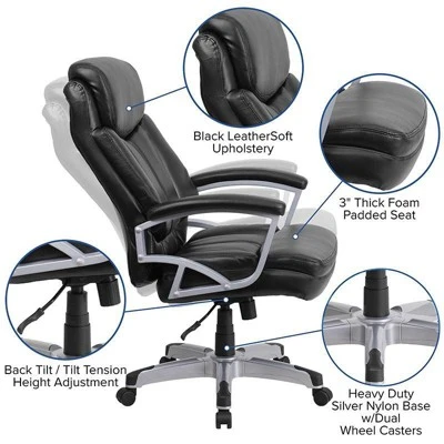 Hercules Series Big & Tall Executive Swivel Office Chair Black Leather - Flash Furniture 4 Hercules Series Big & Tall Executive Swivel Office Chair Black Leather - Flash Furniture - Image 4