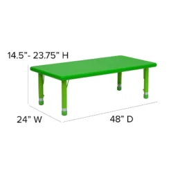 Flash Furniture 24"W X 48"L Rectangular Plastic Height Adjustable Activity Table Set With 6 Chairs -Flash Furniture Shop GUEST 5a408894 42a9 4437 b138 2f3ce179c4bf