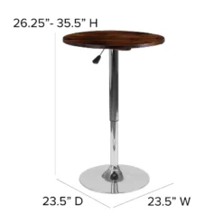 Flash Furniture 23.5'' Round Adjustable Height Rustic Pine Wood Table (Adjustable Range 26.25'' - 35.5'') -Flash Furniture Shop GUEST 5aff34fa 813a 4712 9e84 2ade9bd4eddb