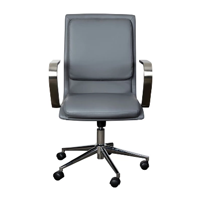 Flash Furniture James Mid-Back Designer Executive Upholstered Office Chair With Brushed Metal Base And Arms 10 Flash Furniture James Mid-Back Designer Executive Upholstered Office Chair With Brushed Metal Base And Arms - Image 10