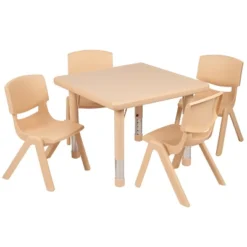 Flash Furniture 24" Square Plastic Height Adjustable Activity Table Set With 4 Chairs -Flash Furniture Shop GUEST 5d4779ed f55a 4698 b41c 24b2b2ede9bd
