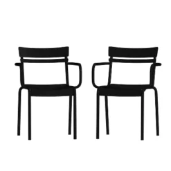 Flash Furniture Nash Commercial Grade Steel Indoor-Outdoor Stackable Chair With 2 Slats And Arms, Set Of 2 -Flash Furniture Shop GUEST 5e694a30 1eb8 4175 81cb 1295c059ecee
