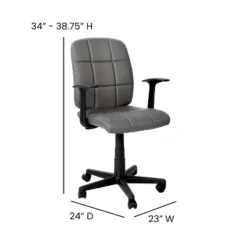 Flash Furniture Mid-Back Gray Quilted Vinyl Swivel Task Office Chair With Arms -Flash Furniture Shop GUEST 5ea5791c aa57 4dbc b468 1e922b3426cd